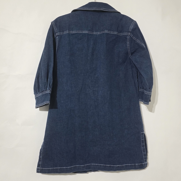 SOLID & STRIPED Lace-Up Denim Mini Shirt Dress Blue - Small - Picture 6 of 7